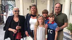 Professor Niveau, with her family, at the Rector of the UCA, after collecting her Award for Research Excellence.